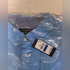 Tommy Hilfiger Men’s Collared Button Down Dress Shirt Blue Size XLT